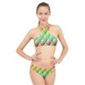 Background Colorful Geometric Triangle High Neck Bikini Set View1