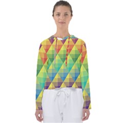 Background Colorful Geometric Triangle Women s Slouchy Sweat