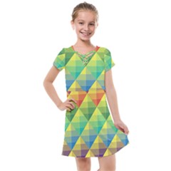 Background Colorful Geometric Triangle Kids  Cross Web Dress