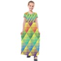 Background Colorful Geometric Triangle Kids  Short Sleeve Maxi Dress View1