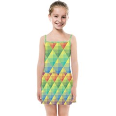 Background Colorful Geometric Triangle Kids  Summer Sun Dress by HermanTelo