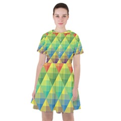 Background Colorful Geometric Triangle Sailor Dress by HermanTelo