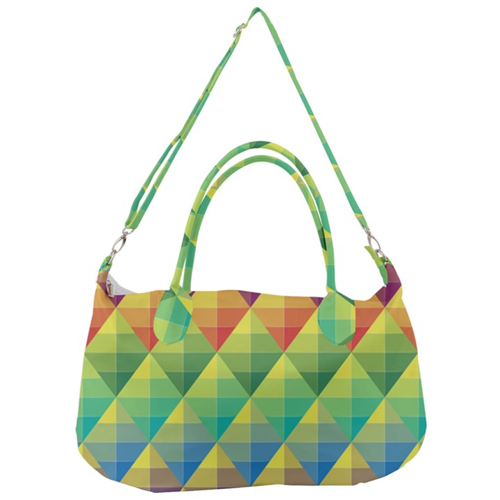 Background Colorful Geometric Triangle Removal Strap Handbag