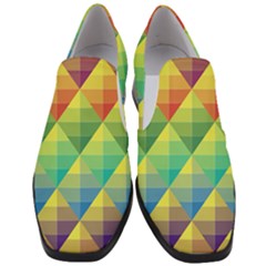 Background Colorful Geometric Triangle Slip On Heel Loafers by HermanTelo