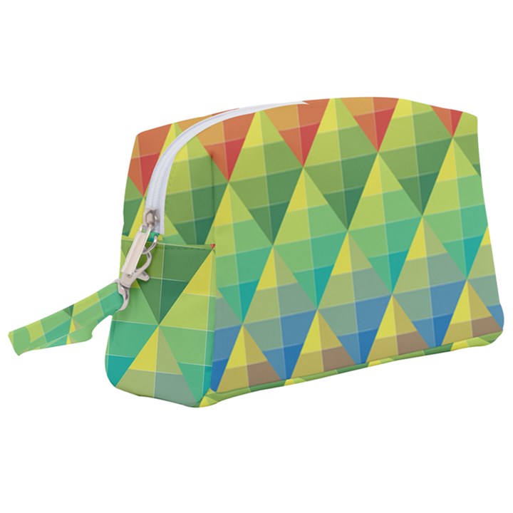 Background Colorful Geometric Triangle Wristlet Pouch Bag (Large)