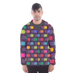 Background Colorful Geometric Men s Hooded Windbreaker