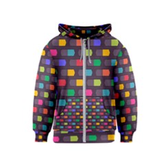 Background Colorful Geometric Kids  Zipper Hoodie by HermanTelo