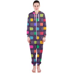 Background Colorful Geometric Hooded Jumpsuit (ladies) 