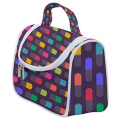 Background Colorful Geometric Satchel Handbag by HermanTelo