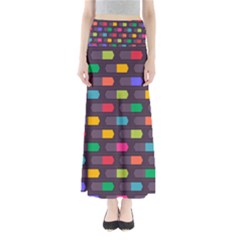 Background Colorful Geometric Full Length Maxi Skirt