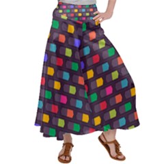 Background Colorful Geometric Satin Palazzo Pants