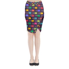 Background Colorful Geometric Midi Wrap Pencil Skirt