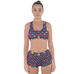 Background Colorful Geometric Racerback Boyleg Bikini Set by HermanTelo