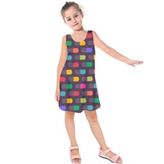 Background Colorful Geometric Kids  Sleeveless Dress