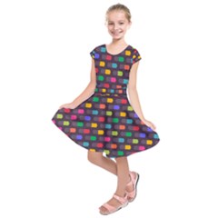 Background Colorful Geometric Kids  Short Sleeve Dress