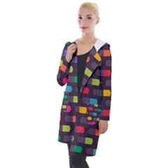 Background Colorful Geometric Hooded Pocket Cardigan by HermanTelo