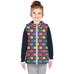 Background Colorful Geometric Kids  Hooded Puffer Vest