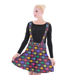 Background Colorful Geometric Suspender Skater Skirt