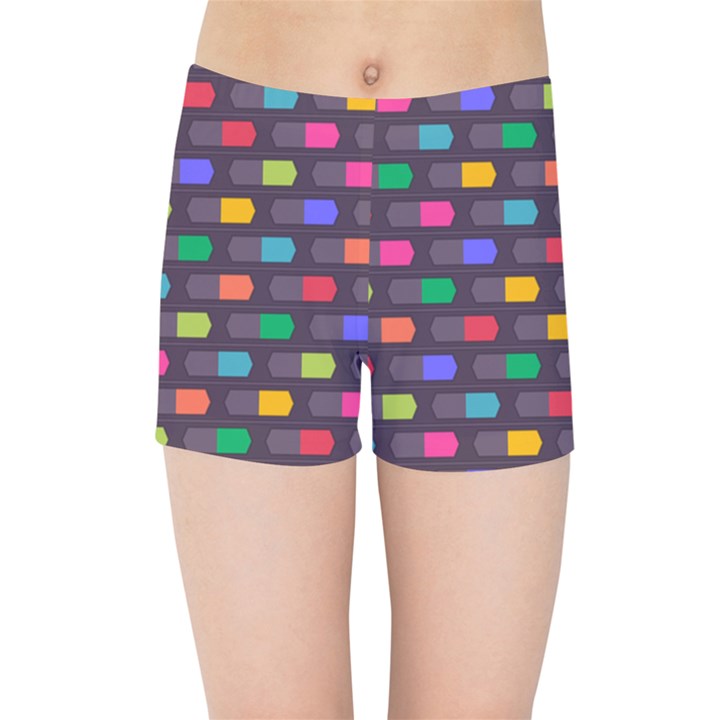 Background Colorful Geometric Kids  Sports Shorts