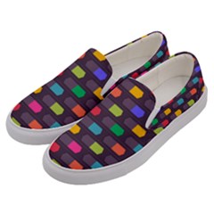 Background Colorful Geometric Men s Canvas Slip Ons by HermanTelo