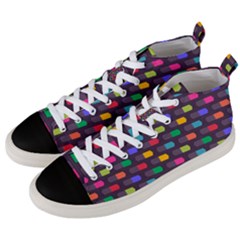 Background Colorful Geometric Men s Mid-top Canvas Sneakers by HermanTelo