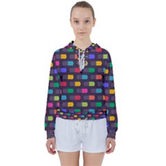 Background Colorful Geometric Women s Tie Up Sweat by HermanTelo