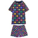 Background Colorful Geometric Kids  Swim Tee and Shorts Set View1