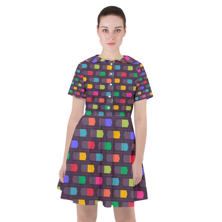 Background Colorful Geometric Sailor Dress