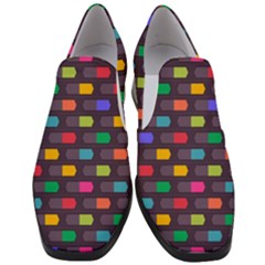 Background Colorful Geometric Slip On Heel Loafers by HermanTelo