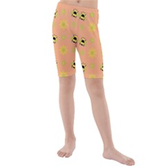 Bee Bug Nature Wallpaper Kids  Mid Length Swim Shorts