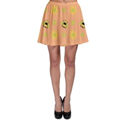 Bee Bug Nature Wallpaper Skater Skirt