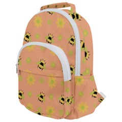 Bee Bug Nature Wallpaper Rounded Multi Pocket Backpack