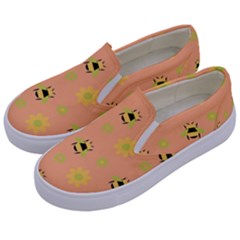 Bee Bug Nature Wallpaper Kids  Canvas Slip Ons