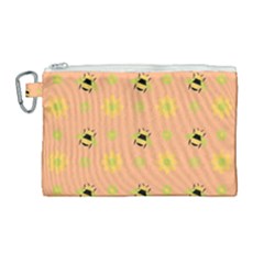 Bee Bug Nature Wallpaper Canvas Cosmetic Bag (large) by HermanTelo