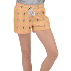 Bee Bug Nature Wallpaper Women s Velour Lounge Shorts