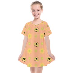 Bee Bug Nature Wallpaper Kids  Smock Dress