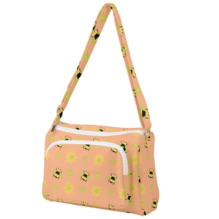 Bee Bug Nature Wallpaper Front Pocket Crossbody Bag