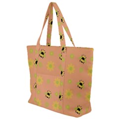 Bee Bug Nature Wallpaper Zip Up Canvas Bag by HermanTelo