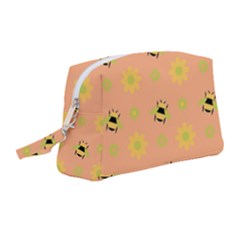 Bee Bug Nature Wallpaper Wristlet Pouch Bag (medium) by HermanTelo