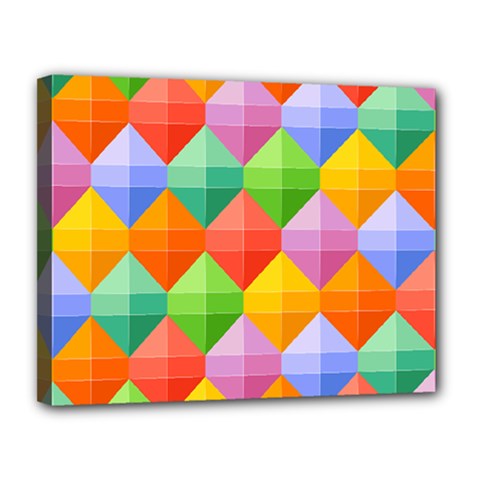 Background Colorful Geometric Triangle Rainbow Canvas 14  X 11  (stretched)