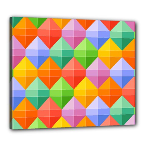 Background Colorful Geometric Triangle Rainbow Canvas 24  X 20  (stretched) by HermanTelo