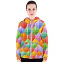 Background Colorful Geometric Triangle Rainbow Women s Zipper Hoodie View1