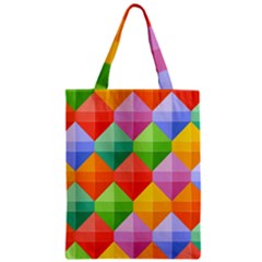 Background Colorful Geometric Triangle Rainbow Zipper Classic Tote Bag