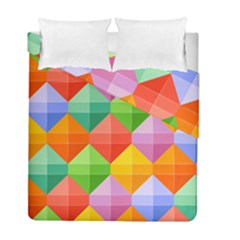 Background Colorful Geometric Triangle Rainbow Duvet Cover Double Side (full/ Double Size)