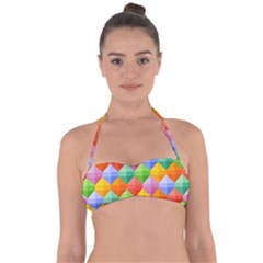 Background Colorful Geometric Triangle Rainbow Halter Bandeau Bikini Top