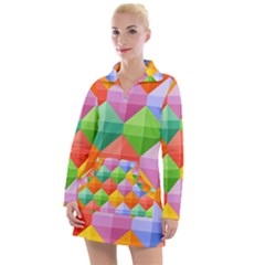 Background Colorful Geometric Triangle Rainbow Women s Hoodie Dress