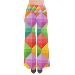 Background Colorful Geometric Triangle Rainbow So Vintage Palazzo Pants by HermanTelo