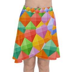 Background Colorful Geometric Triangle Rainbow Chiffon Wrap Front Skirt