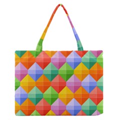 Background Colorful Geometric Triangle Rainbow Zipper Medium Tote Bag