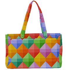 Background Colorful Geometric Triangle Rainbow Canvas Work Bag